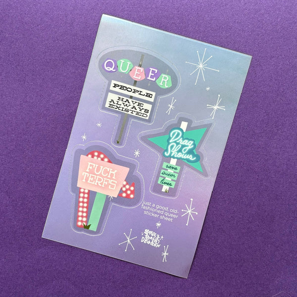 Queer Vintage Motel Sign stickers