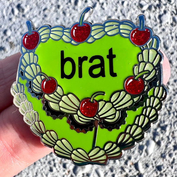 Brat Cake pin
