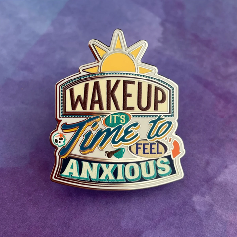 Wake Up enamel pin