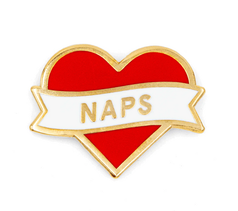 Heart Naps enamel pin