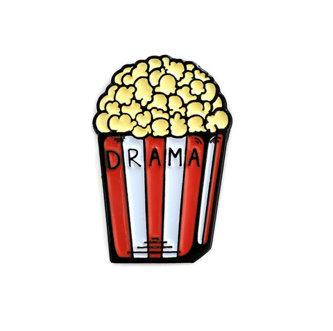 Drama Popcorn enamel pin