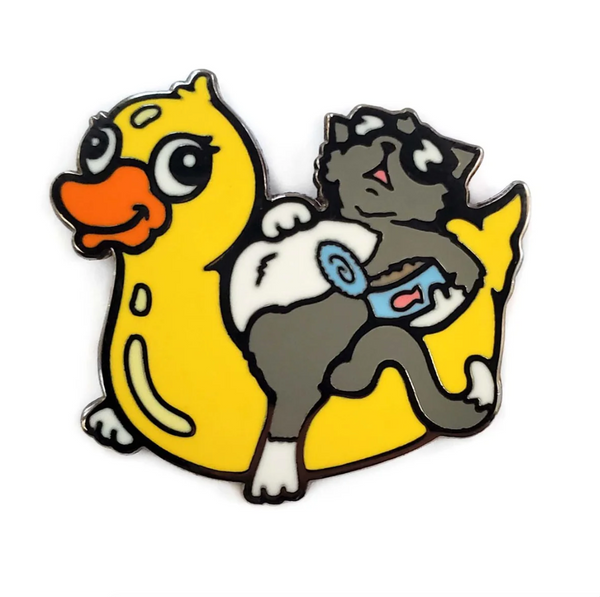 Pool Cat enamel pin (2 colorways)
