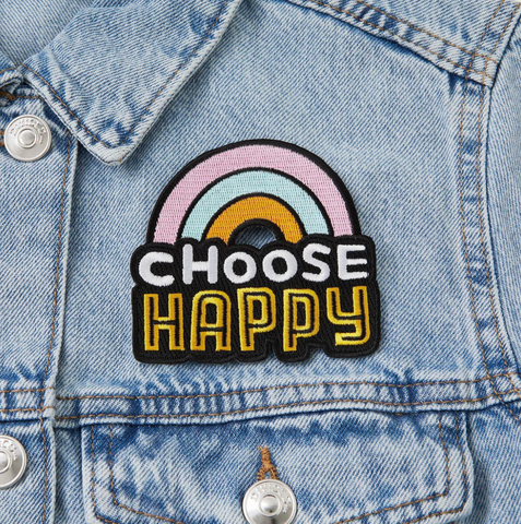 Choose Happy iron-on patch