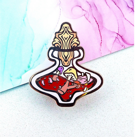 Red Mushroom Potion enamel pin