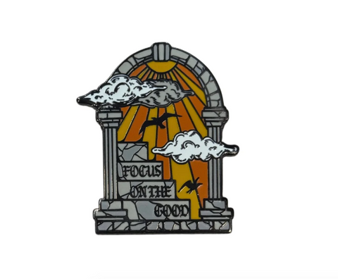 Focus on the Good enamel pin