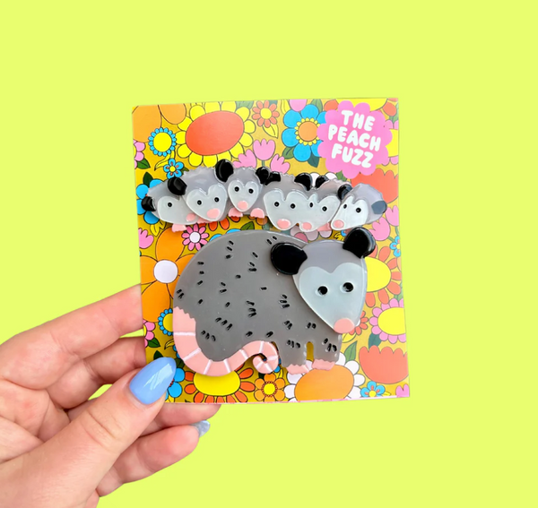 Possum Family hair clip set