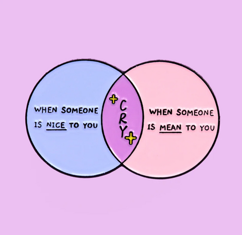 Cry Venn Diagram enamel pin