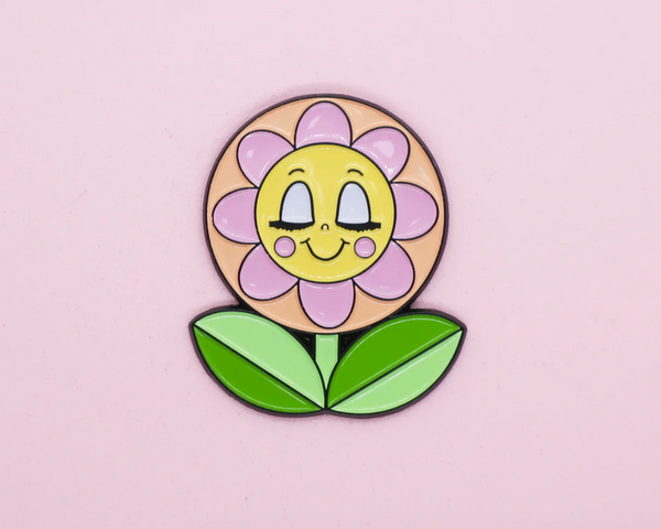 Happy Flower enamel pin