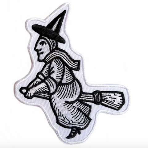 Woodcut Witch embroidered patch