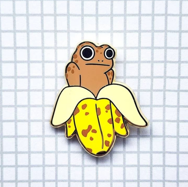 Banana Frog enamel pin