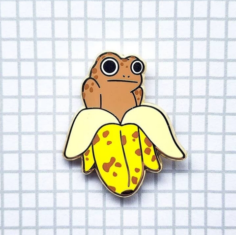 Banana Frog enamel pin