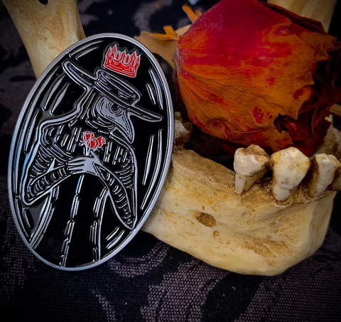 Crowned Plague Doctor enamel pin