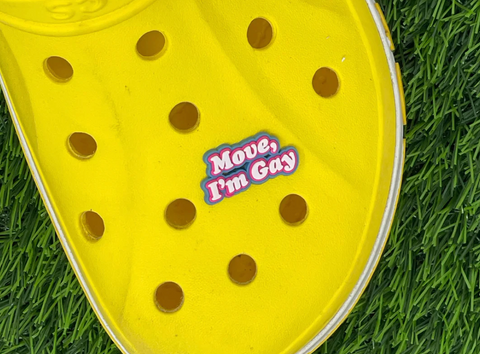 Move I'm Gay clog charms