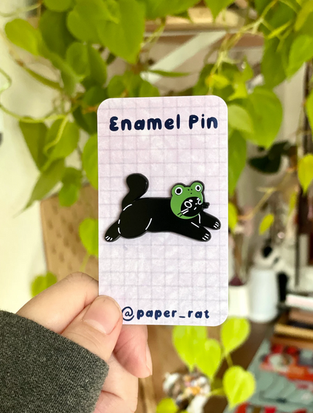Frog Cat enamel pin