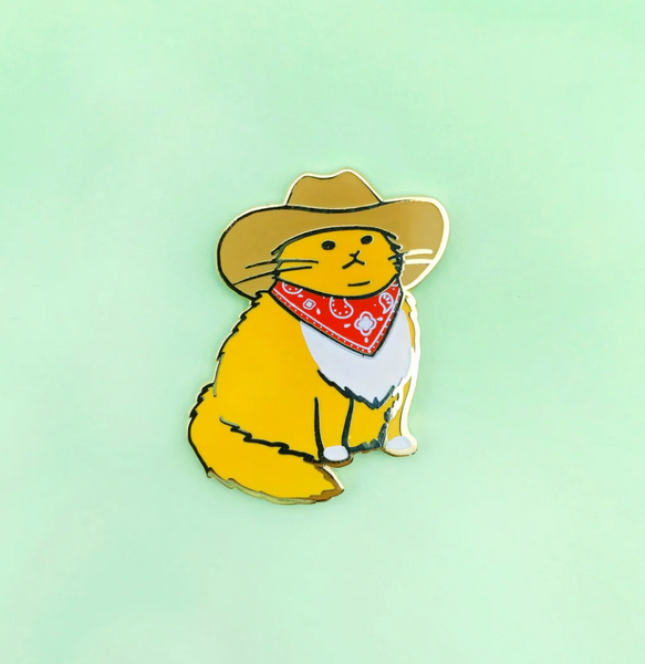 Cowboy Cat enamel pin