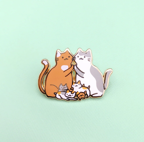 Cat Family enamel pin