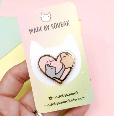 No Thanks Cat enamel pin