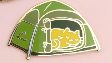 Cat Tent enamel pin