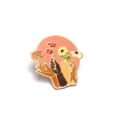 Give Flowers Enamel Pin