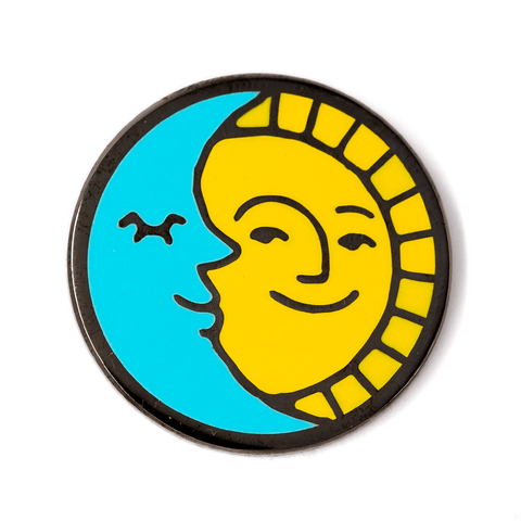 Sun and Moon enamel pin