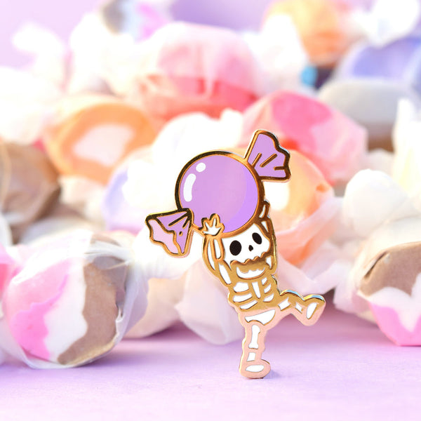 Spooky Scary Skeleton enamel pin