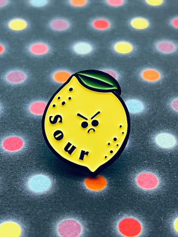 "Sour" Lemon enamel pin