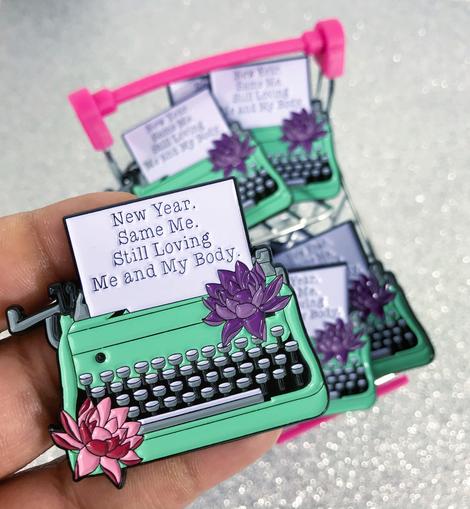 New Year, Same Me enamel pin