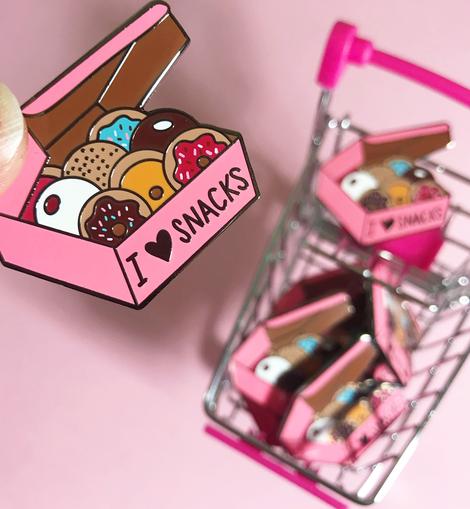 I Love Snacks! enamel pin