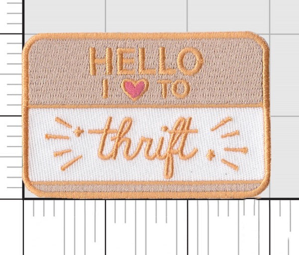 I Love Thrifting iron-on patch