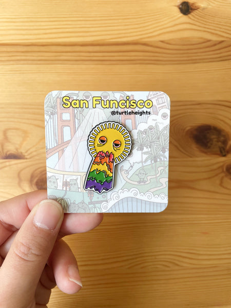 Rainbow Sun enamel pin