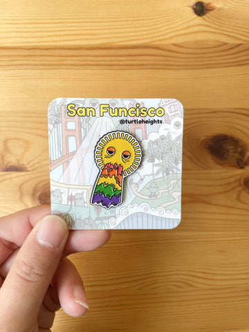 Rainbow Sun enamel pin