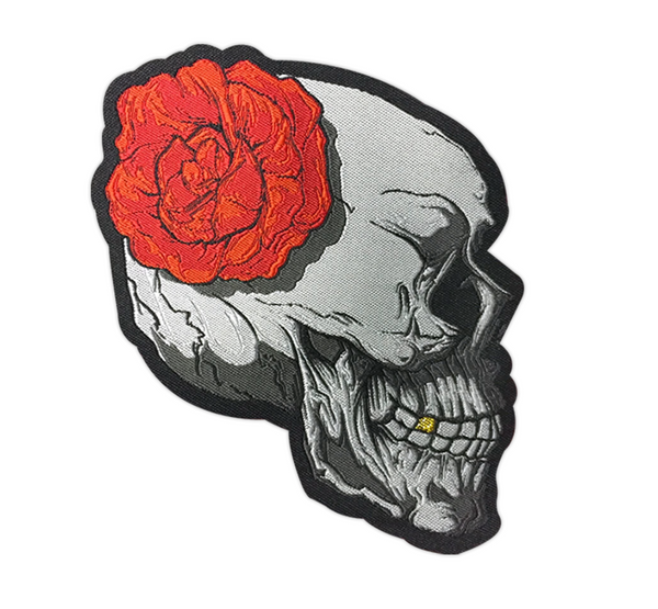 Skull and Rose Woven Patch by Seventh.Ink