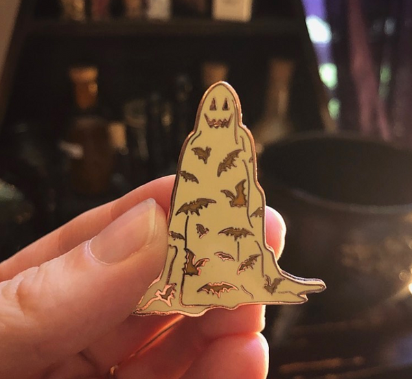 Ghost enamel pin