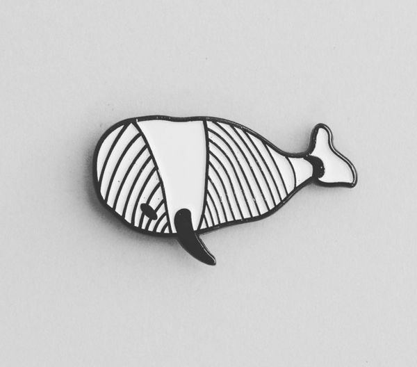 Whale enamel pin