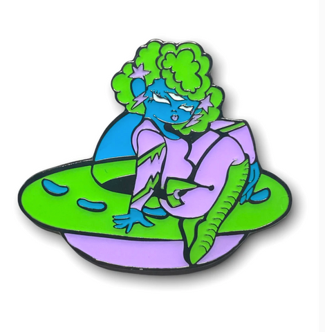 Alien and Space Ship Enamel Pin