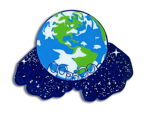 Earth Hands enamel pin