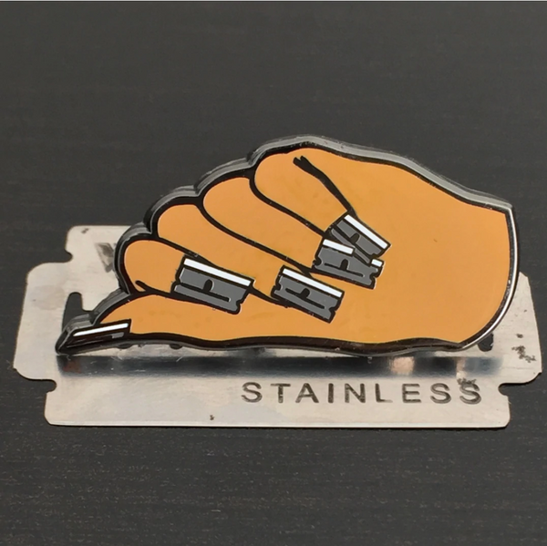 Razor Mani enamel pin
