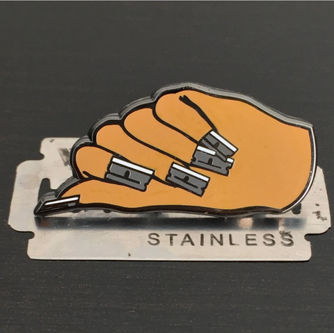 Razor Mani enamel pin