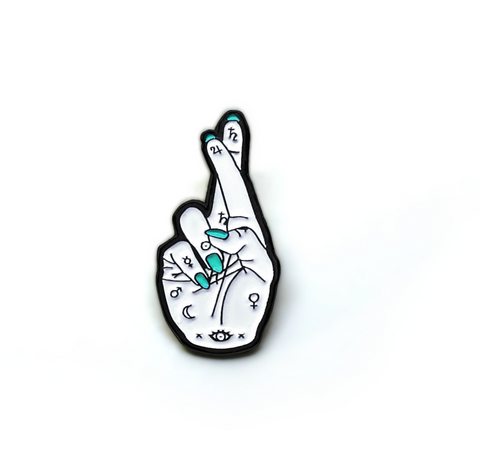 False Luck enamel pin