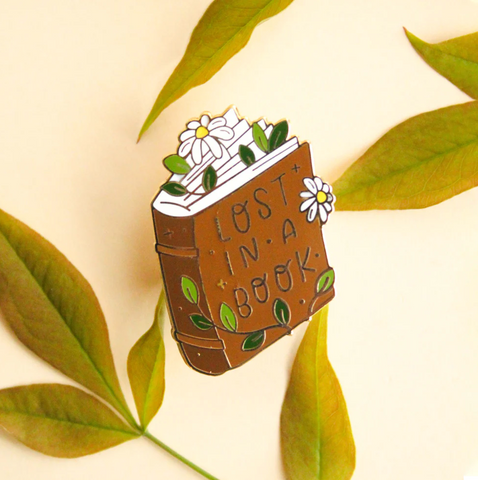 Lost in a Book enamel pin
