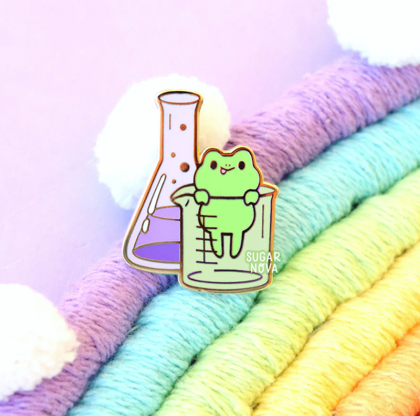 Frog Beaker-Buddy enamel pin