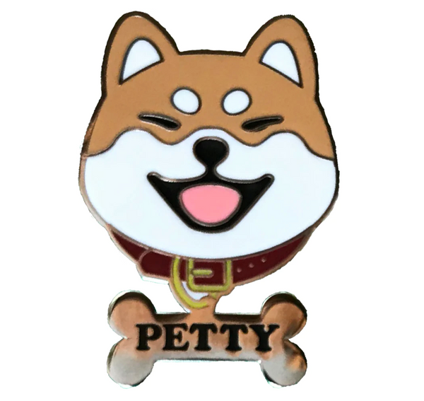 Petty Shiba enamel pin
