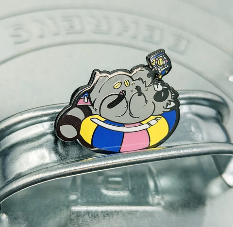 Chaps Raccoon Lazy River pin