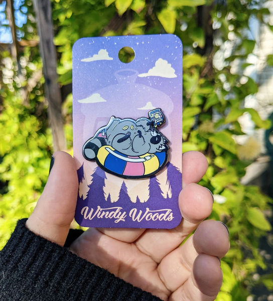 Chaps Raccoon Lazy River pin