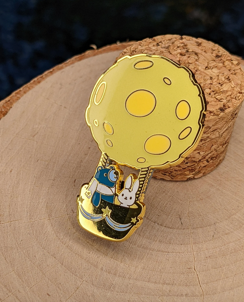 Moon Balloon enamel pin