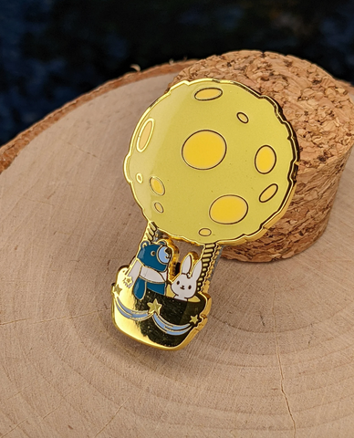 Moon Balloon enamel pin