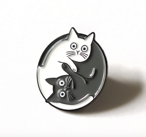 Yin Yang Cat enamel pin