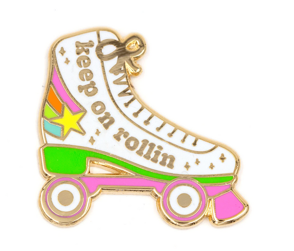 Keep on Rollin' Roller Skate pin