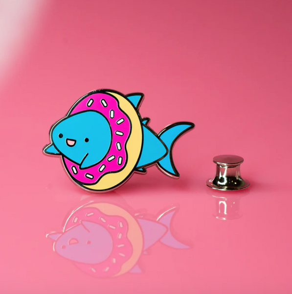 Donut Shark enamel pin