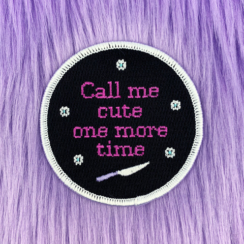 Call Me Cute iron-on patch